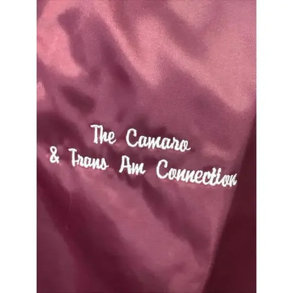 Vintage Sportsmaster Satin Maroon Jacket NEW The Camaro & Trans Am Connection LG